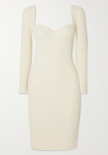 Laura Chain Embellished Open-Back Jersey Dress from Leslie Amon