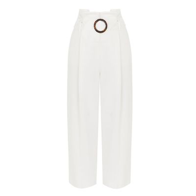 Linen Tie Waist Culottes from Warehouse