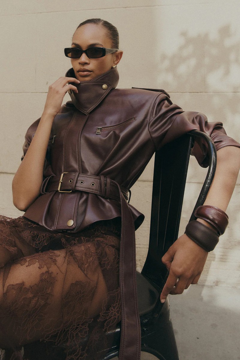 Leather Cropped Jacket from De Savary London