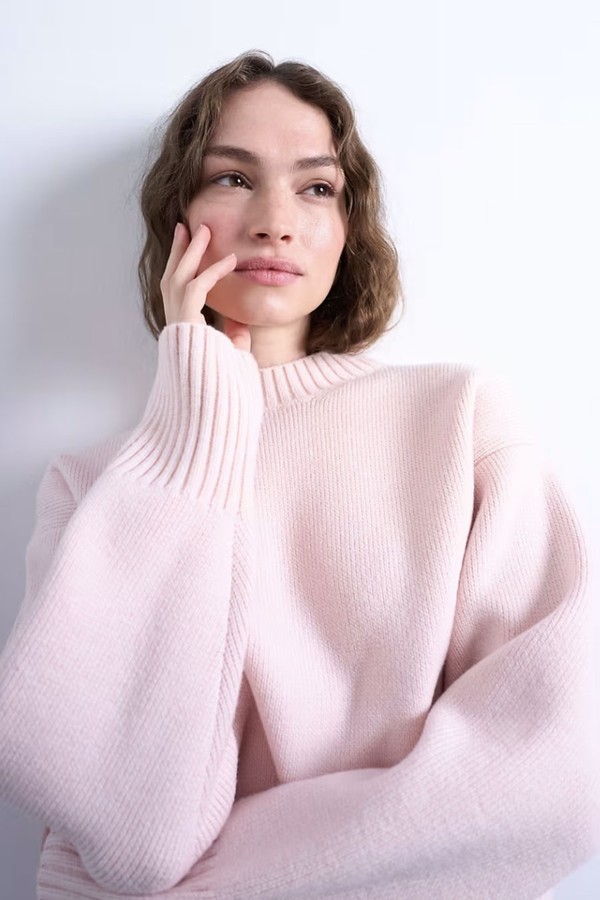 Knitted Chunky All Needle Clean Crew Jumper from Topshop
