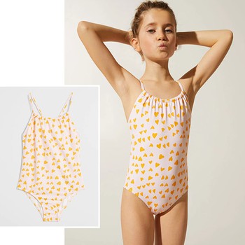 Hearts Print Swimsuit from Mango