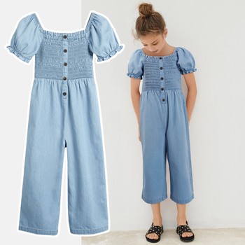 Denim Shirred Jumpsuit from Next