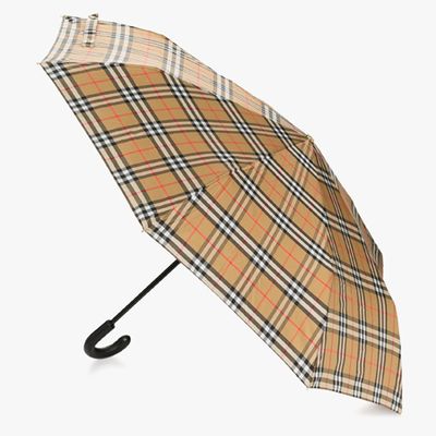 Brown Vintage Check Umbrella from Burberry