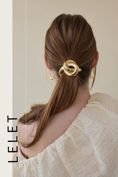 Glossy Knot Pony Cuff from Lelet NY