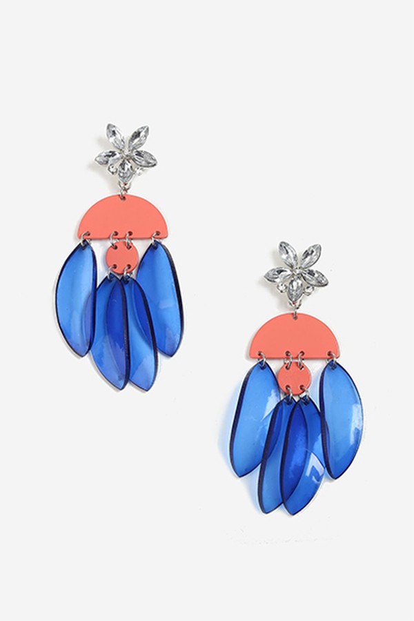 Perspex Petal Drop Earrings