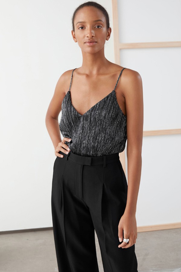 Glitter Spaghetti Strap Tank Top