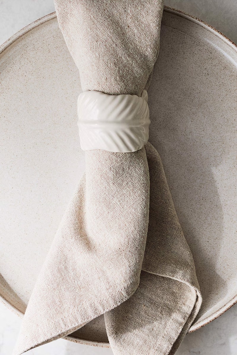 Pack Of 2 Stoneware Napkin Rings