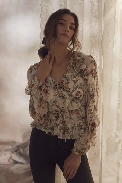 Garland Petal Wrap Top