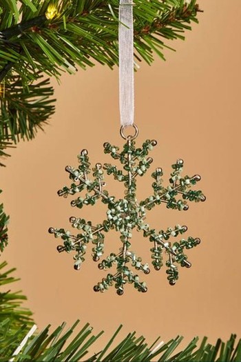 Beaded Snowflake Hanging Decoration