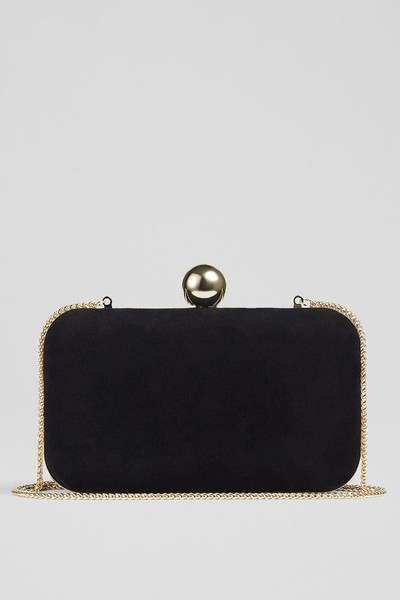 Iside Black Suede Box Clutch from LK Bennett