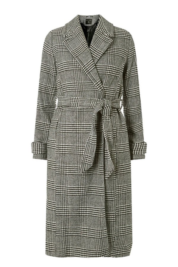 Check Wrap Coat