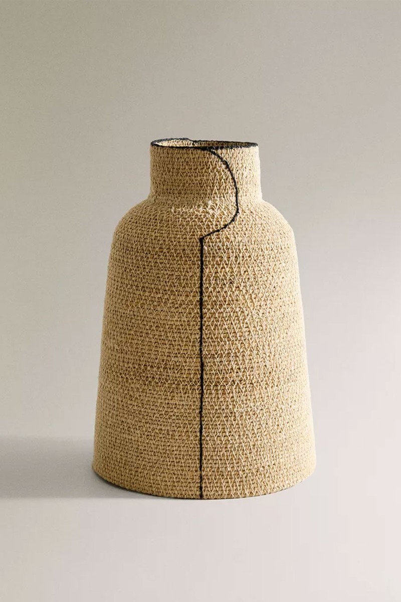 Tall Seagrass Vase With Line