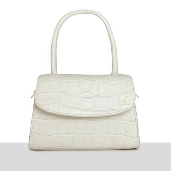 Cream Croc Cross Body Grab Bag from Azurina
