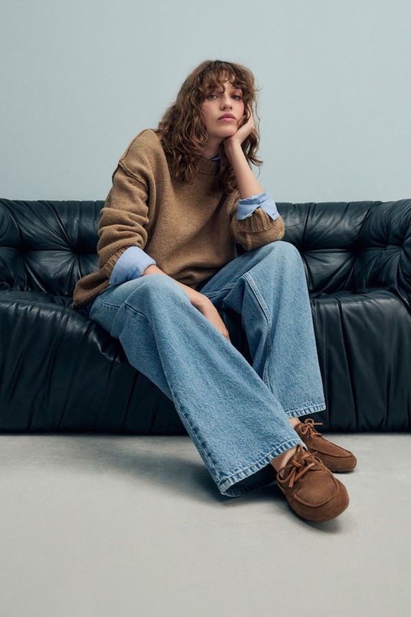 Suede Leather Round Toe Boat Shoes from Next