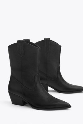 Leather Gaucho Ankle Boots