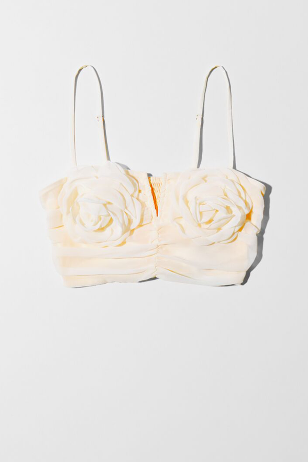 Chiffon Top With Rose Detail from Bershka