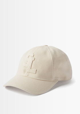 SL-Embroidered Cotton-Canvas Baseball Cap from Saint Laurent