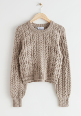 Boxy Cable Knit Sweater from & Other Stories