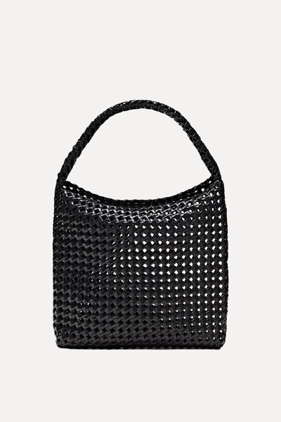 Woven Nappa Leather Bag With Knot Detail