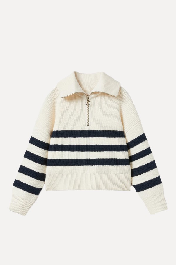 Strip Knit Sweater With Zip from Whistles