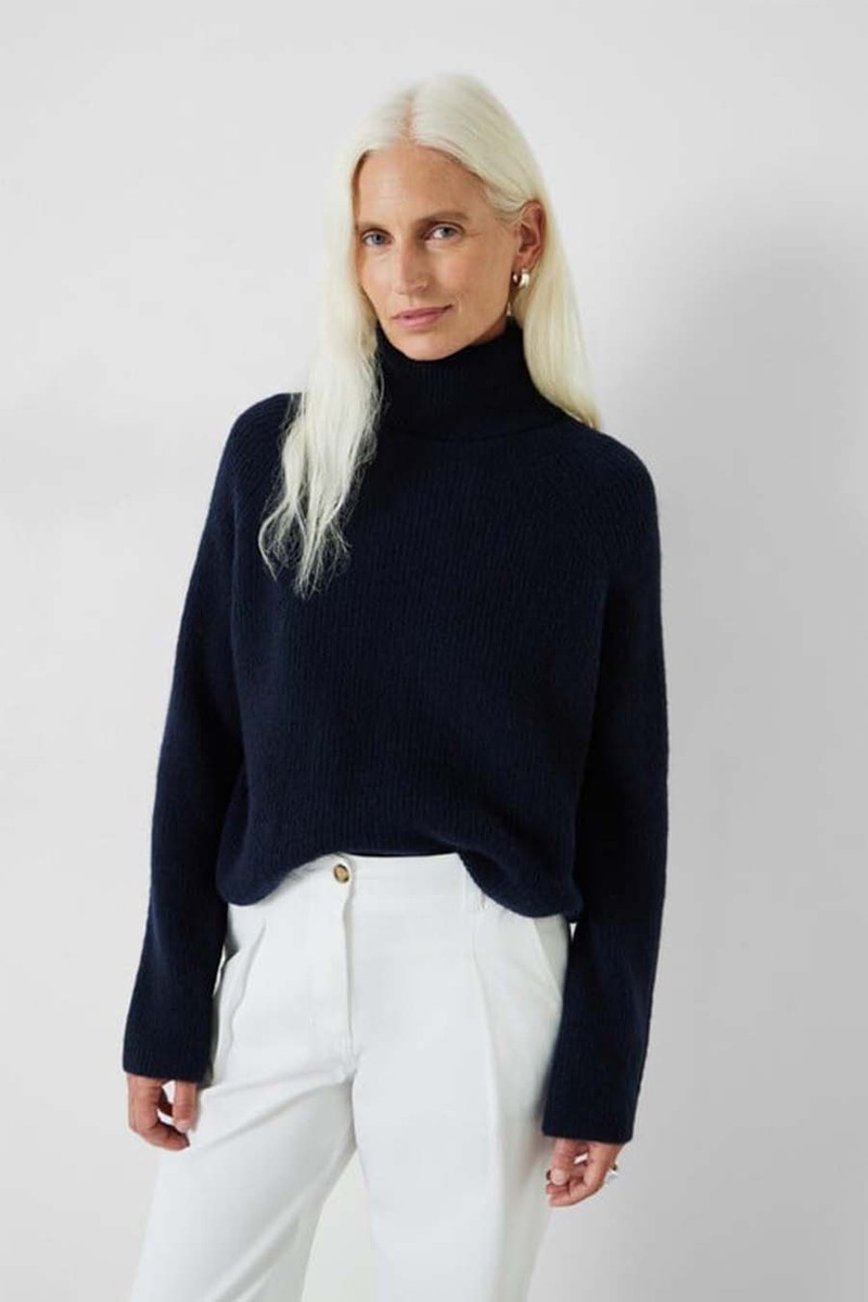 Aven Raglan Roll Neck Wool Blend Jumper from Hush