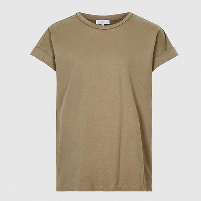 Cotton Jersey T-Shirt Khaki from Reiss