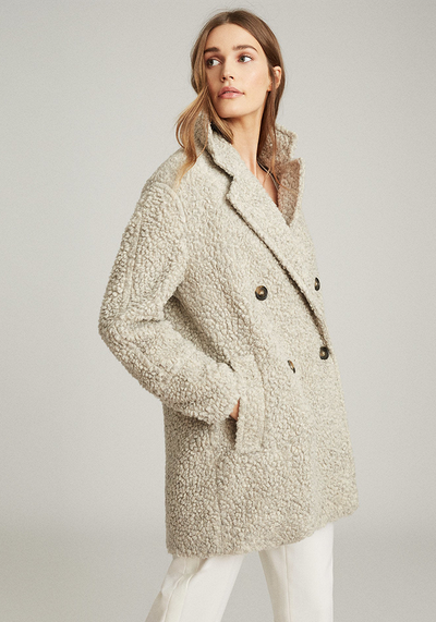 Wool Blend Teddy Coat from Reiss