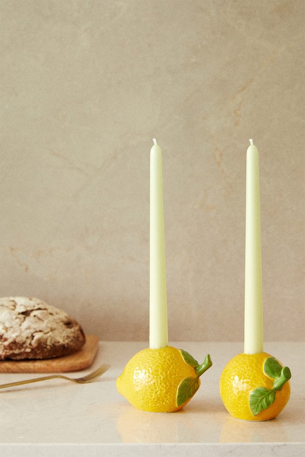 Lemon-Shaped Candle Holder