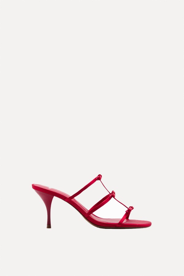 Strappy Heeled Sandals With Bow Detail