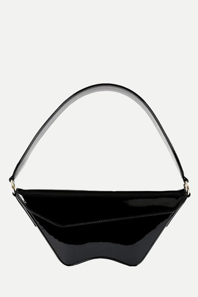 Nadira Patent Black Shoulder Bag from Aliel