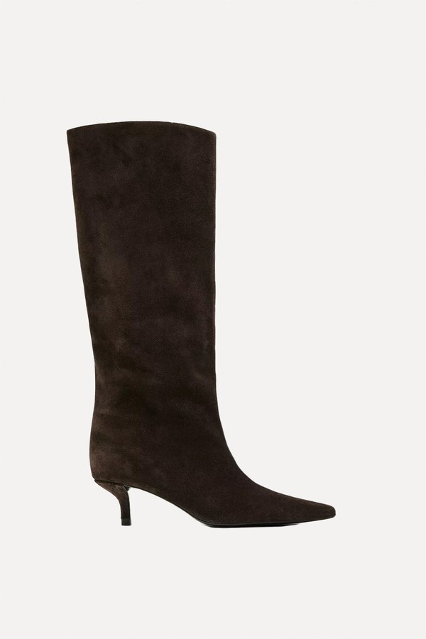 x from Heeled Split Leather Boots, £229 | Massimo Dutti