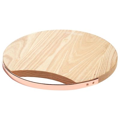 Ash Round Board With Copper Handle from Gray & Willow