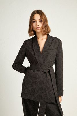 Jane Suiting Belted Shawl Collar Jacket