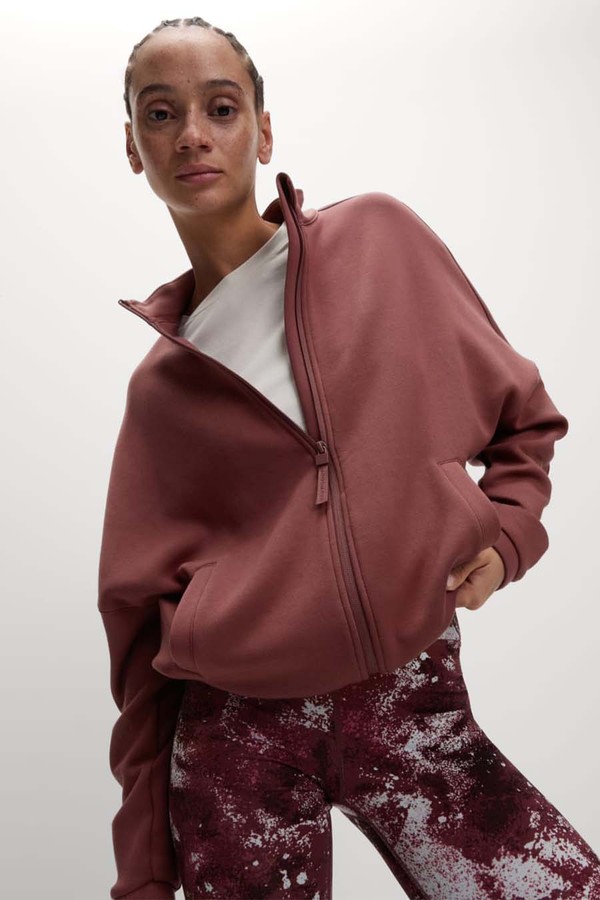 Funnel Neck Relaxed Zip Up Bomber Jacket from Marks & Spencer
