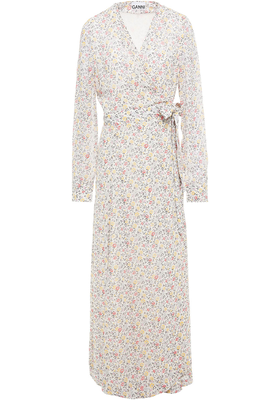 Floral-Print Georgette Maxi Wrap Dress from Ganni