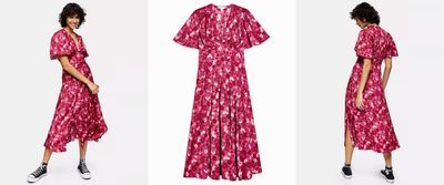 Willow Pink Floral Print Angel Sleeve Midi Dress, £29.99 (was £45.99)