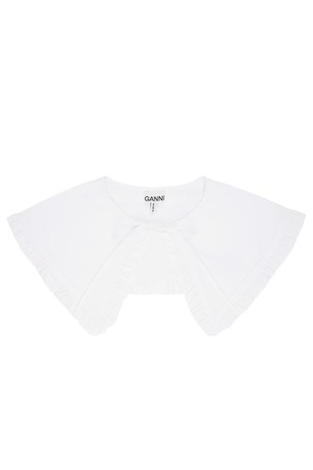 White Cotton Poplin Collar from Ganni