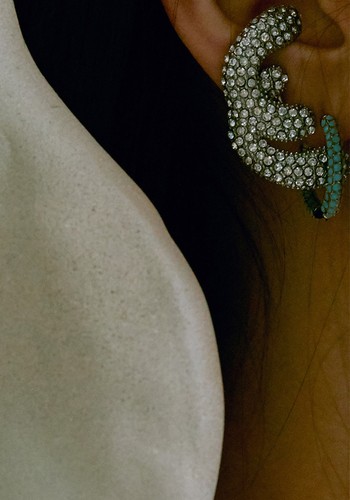 Crystal Hoop Earrings & Ear Cuff