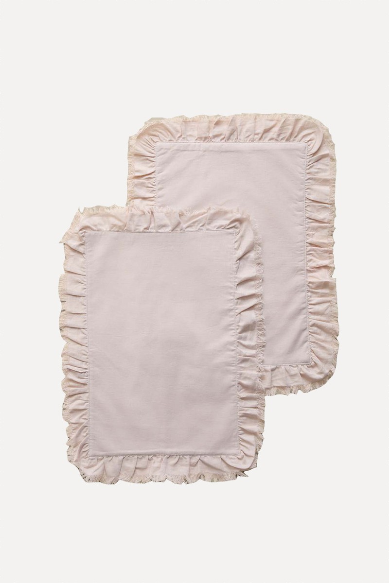 Set Of 2 Cotton Rich Ruffle Placements