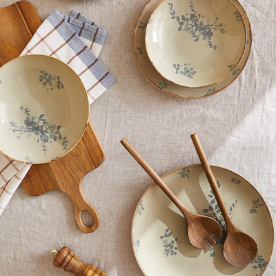 Aged Stoneware Floral Print Tableware from Zara Home
