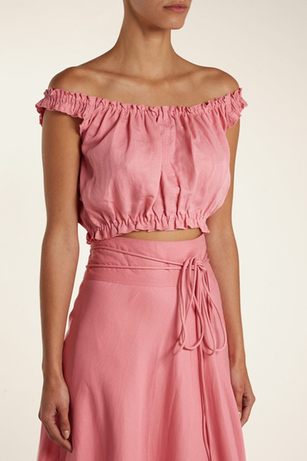 Off The Shoulder Cropped Top from Apiece Apart
