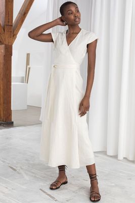 Linen Midi Wrap Dress from & Other Stories