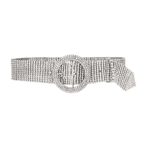 Christie Crystal Silver Belt from Black & Brown London