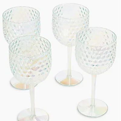 Set Of 4 Lustre Picnic Wine Glasses