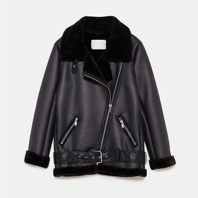 Contrasting Biker Jacket from Zara