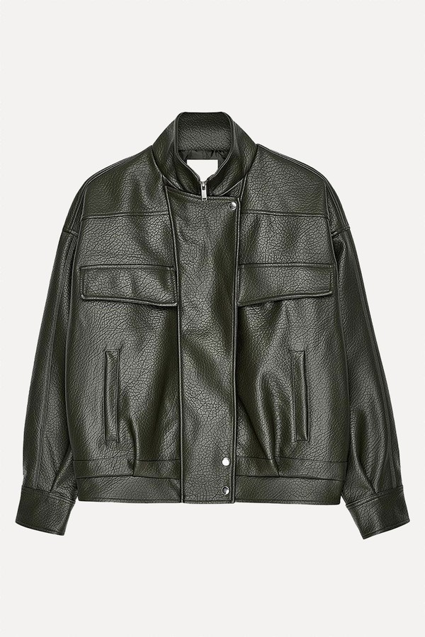 High Neck Faux Leather Jacket from Na-kd