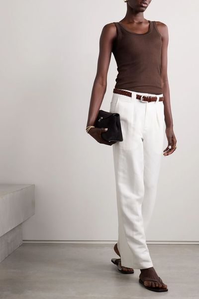 Madeline Pleated Linen, Tencel™ Lyocell And Cotton-Blend Twill Wide-Leg Pants  from Alex Mill