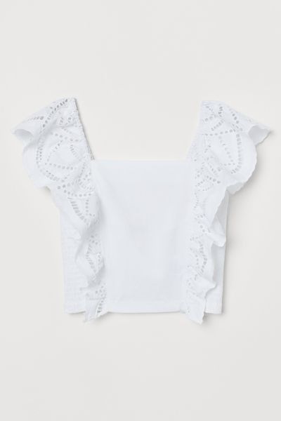 Top with Broderie Anglaise from H&M