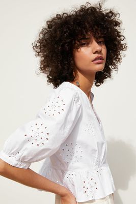 Shirt with Cutwork Embroidery from Zara