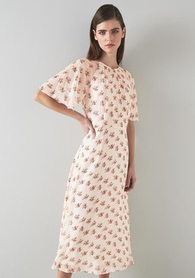 Elowen Cream Primula Print Midi Dress
